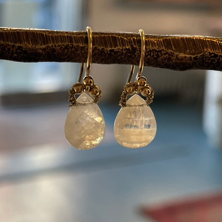 Faceted Moonstone Drops