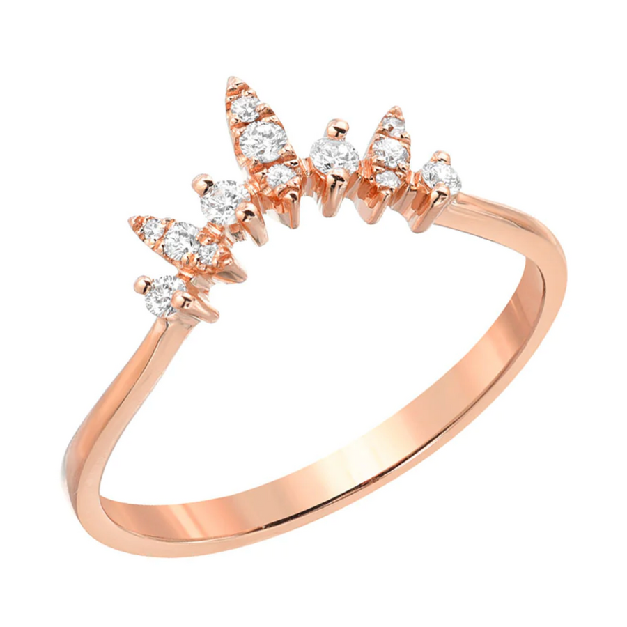 14k Curved Diamond Arch Ring