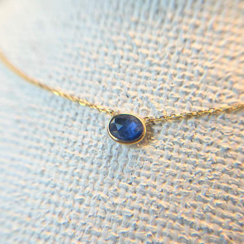 RoseCut Blue Sapphire Necklace