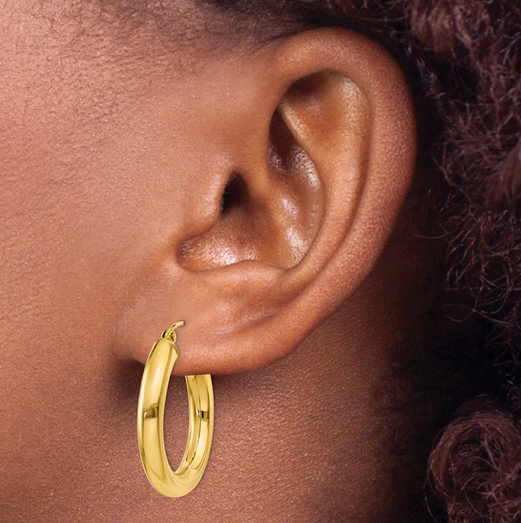 14k 4x25mm Hoop Earrings