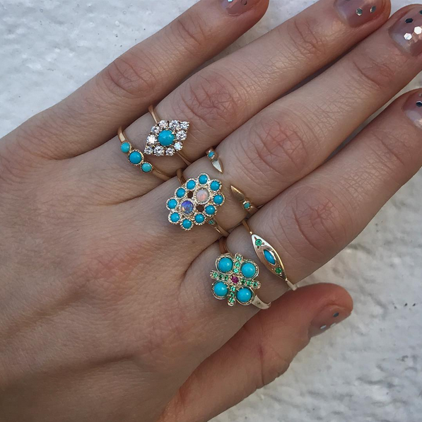 Many Turquoise & Opal Ring - Lori McLean