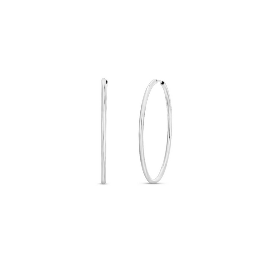 40mm Silver Endless Hoops