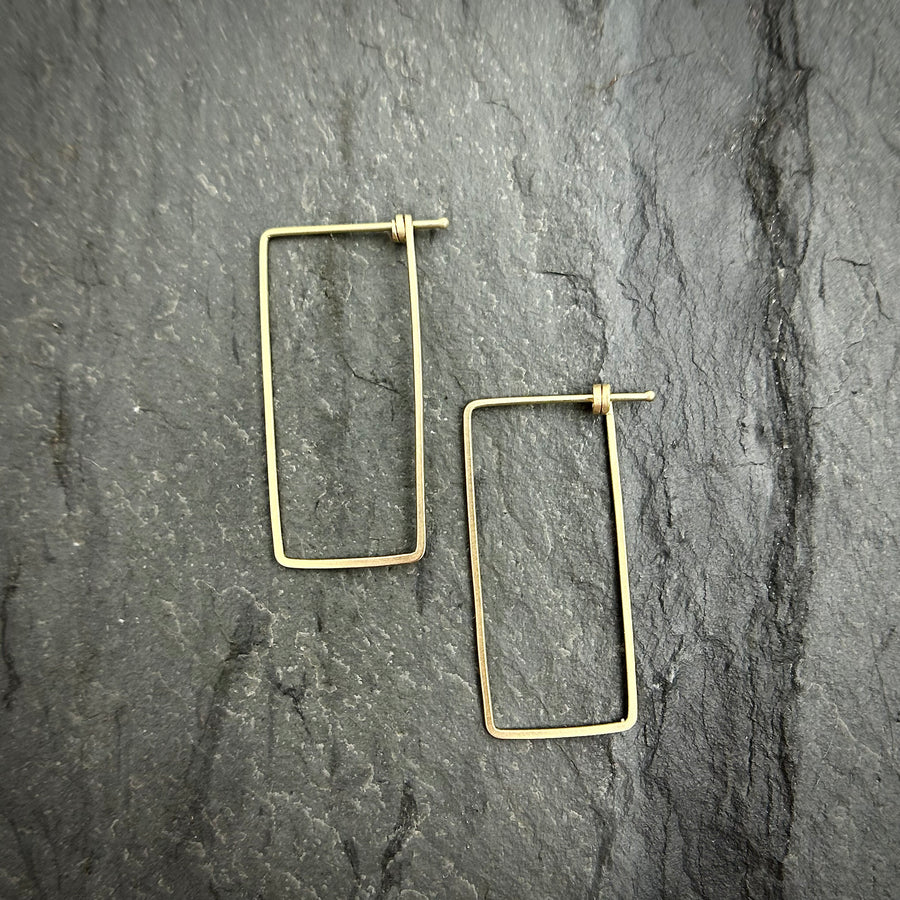 Gold Rectangle Earrings