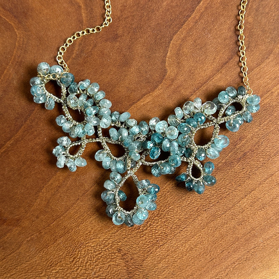 Blue Zircon Lace Necklace