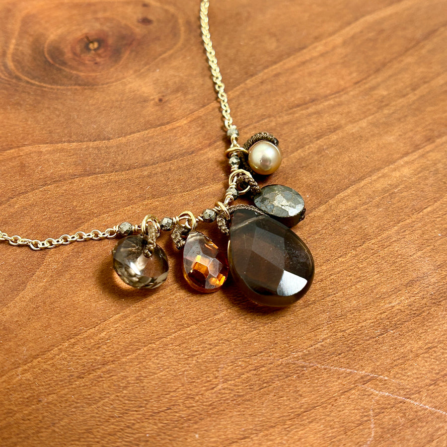 Smoky Drop Necklace