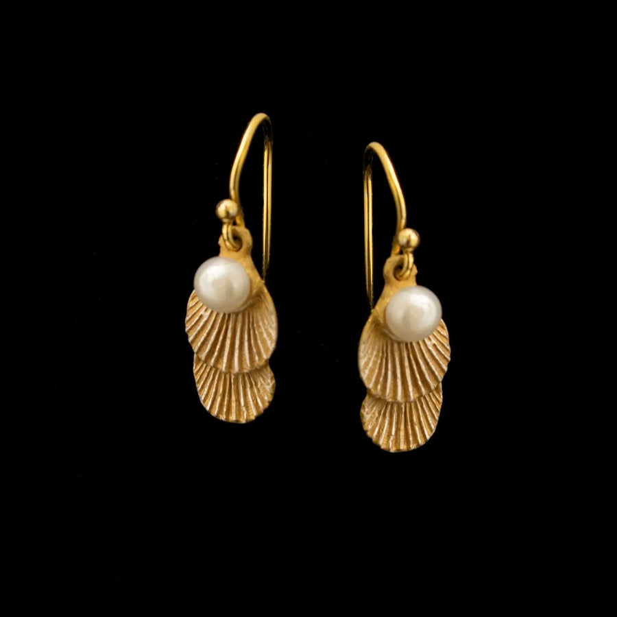 Sea Scallop Petite Wire Earrings