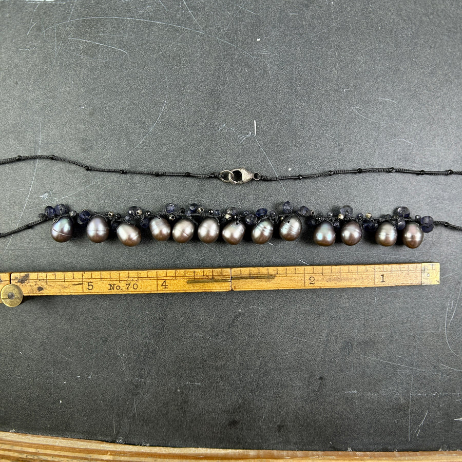 Woven Pearl Cluster Necklace