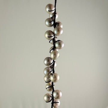 Grey Pearl and Black Cord Necklace