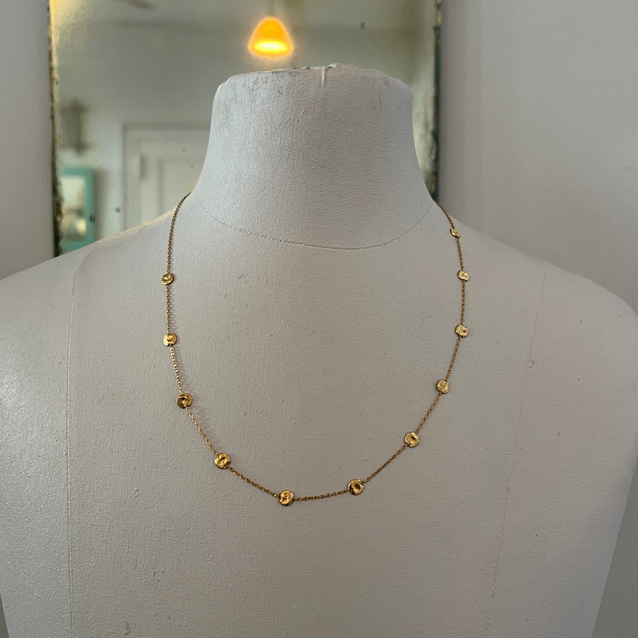 Spaced Gold Station Necklace