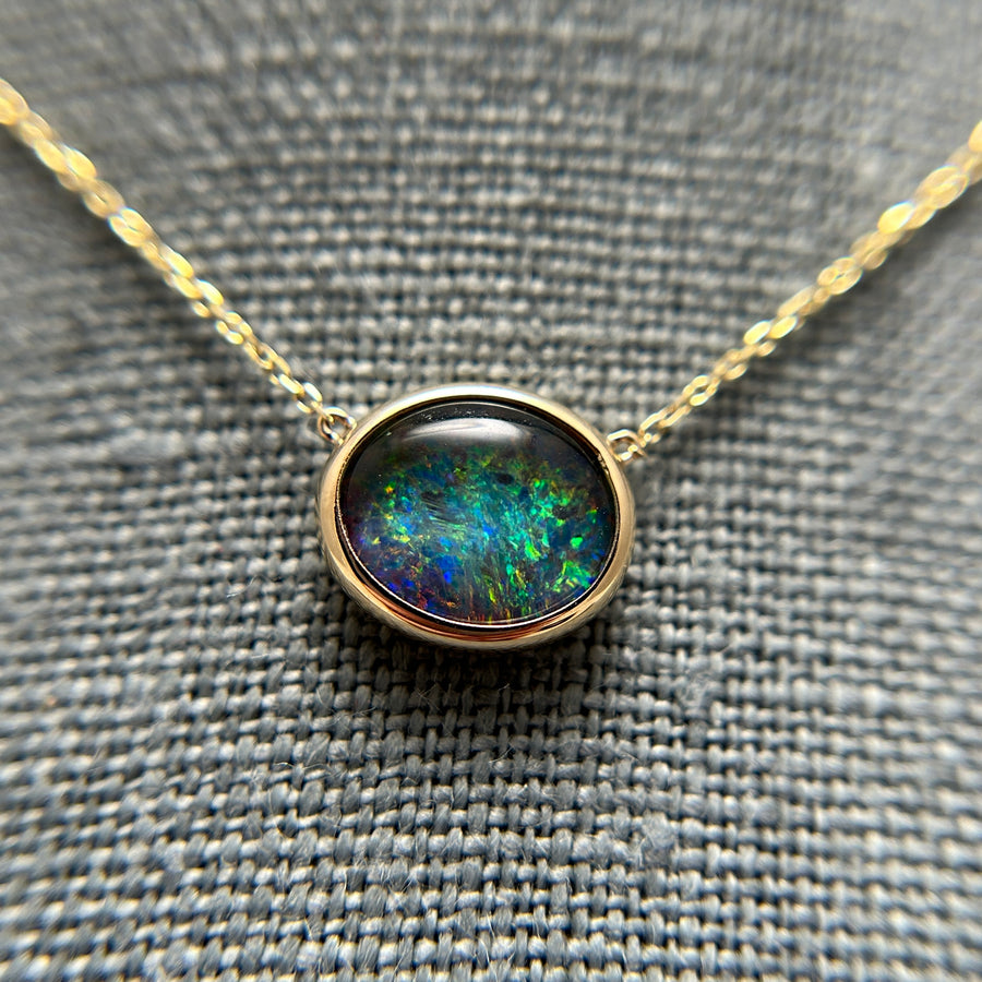 Black Opal on 14K Chain