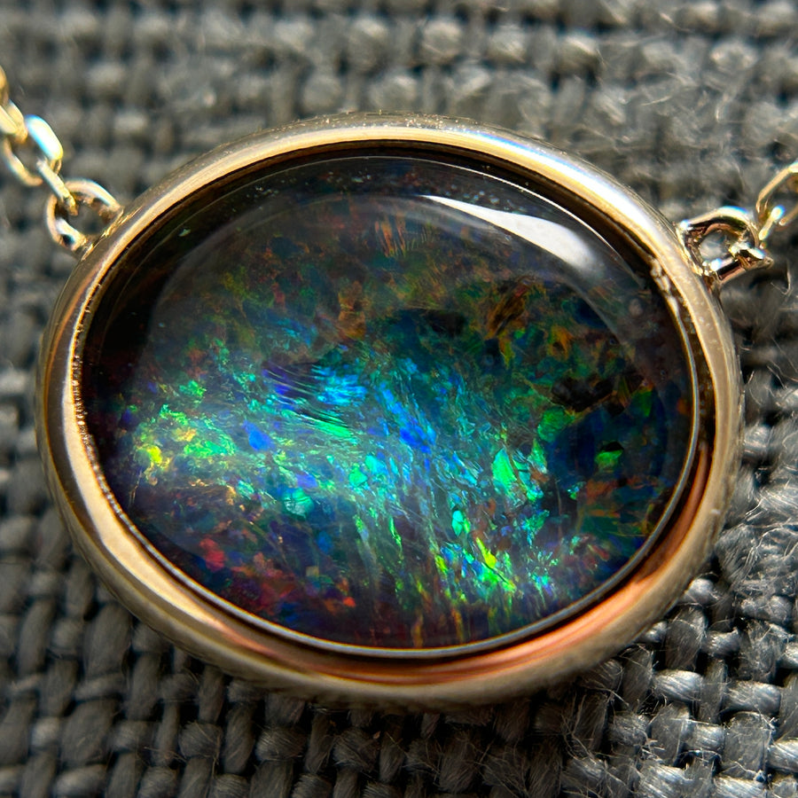 Black Opal on 14K Chain