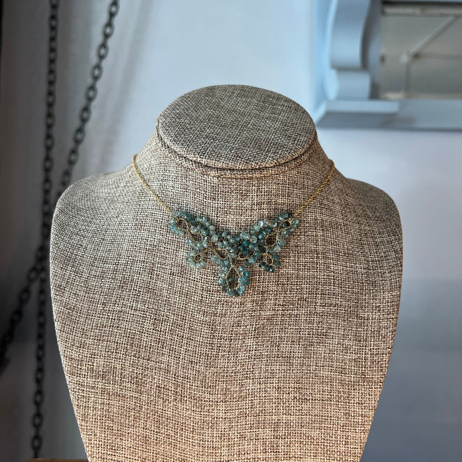 Blue Zircon Lace Necklace