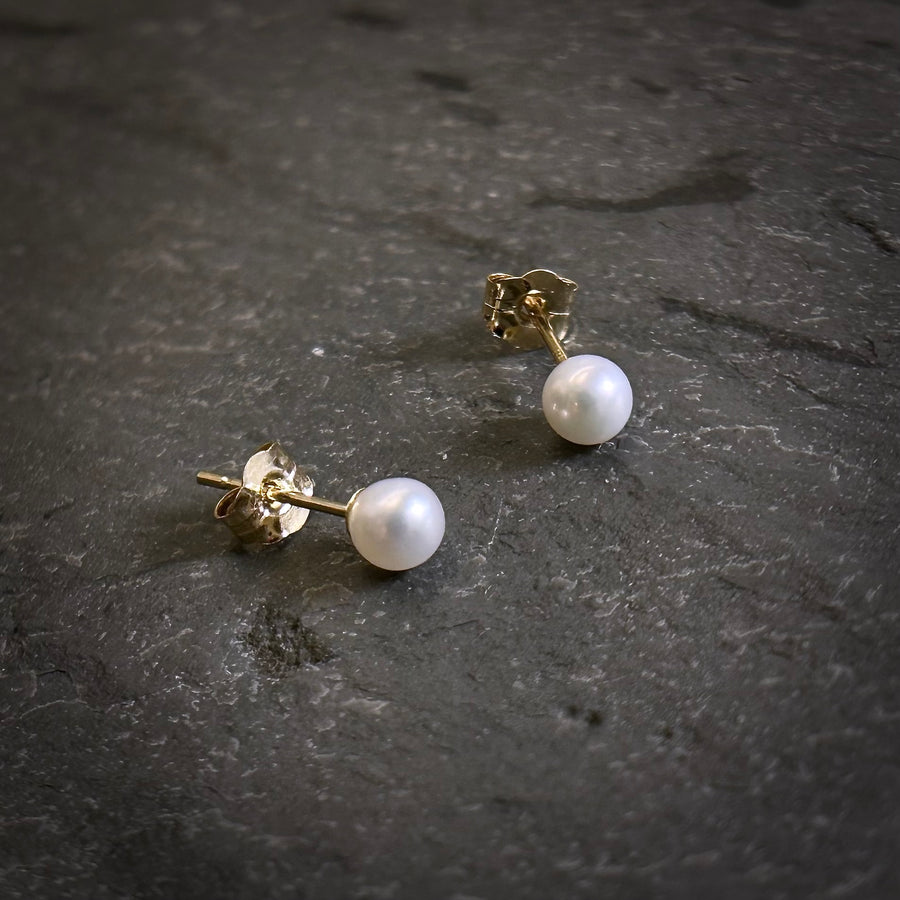 Small Pearl Studs with 14k gold posts