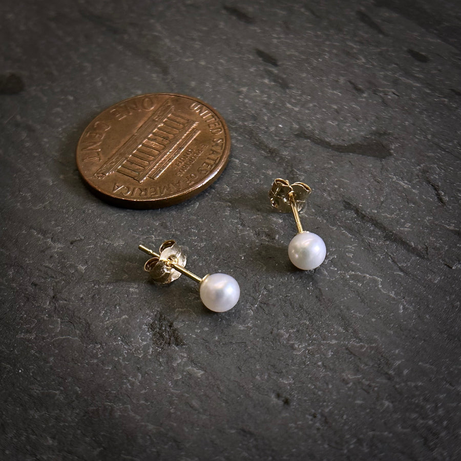 Small Pearl Studs with 14k gold posts