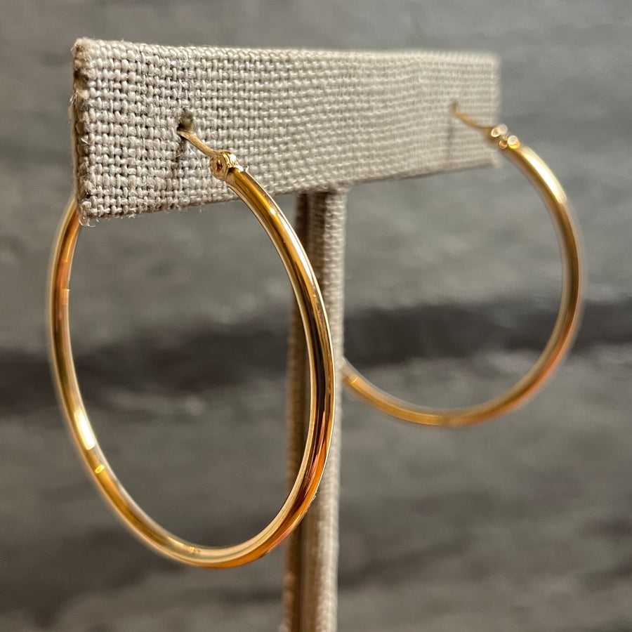 14k 2x40mm Hoop Earrings