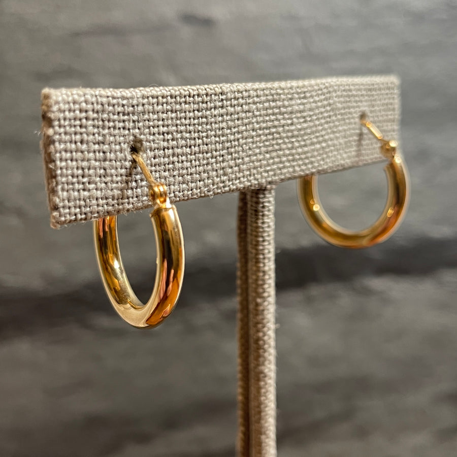 14k 3x20mm Hoop Earrings