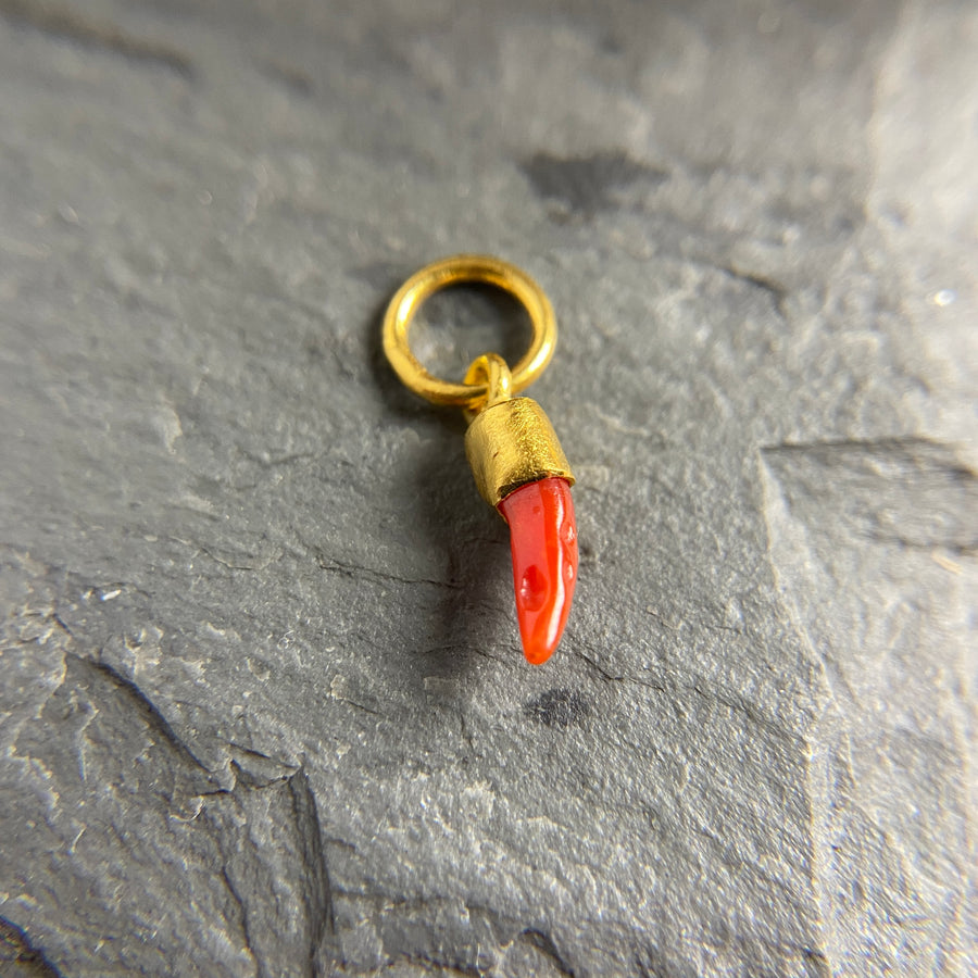 24k Tiny Cornicello Charm