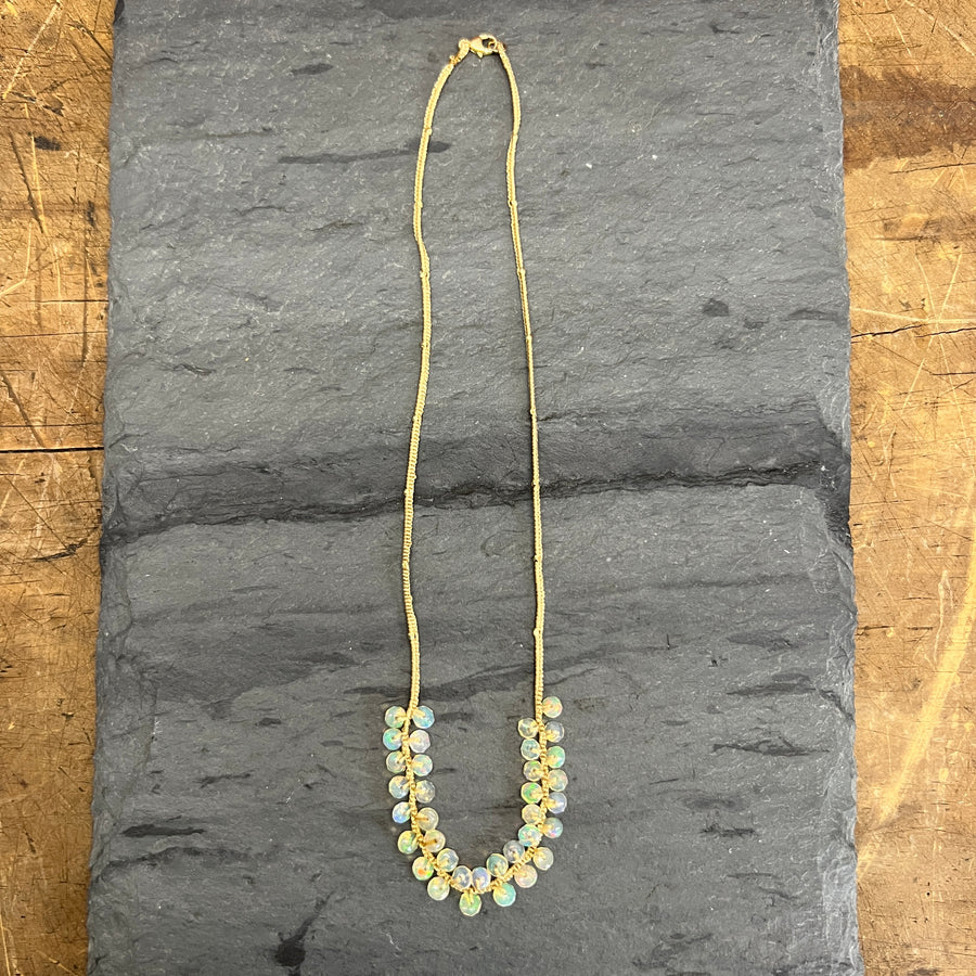 Opal Cluster Necklace