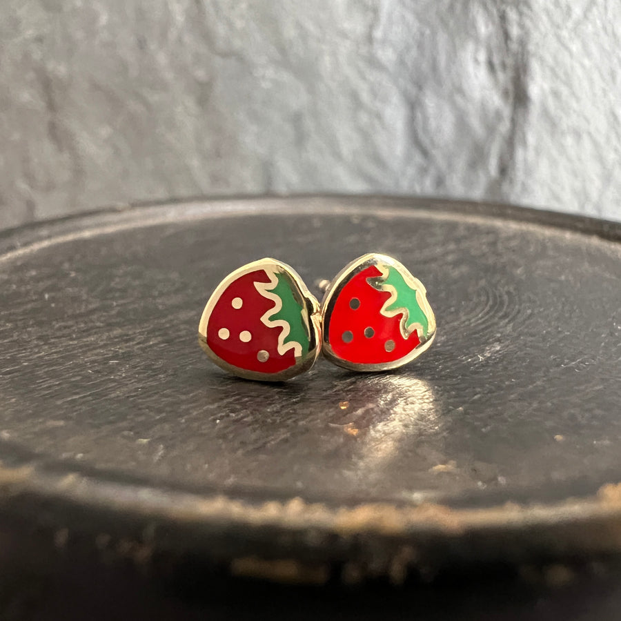 14k Strawberry Studs